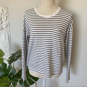 Everlane Boxy Crop striped pocket Tee